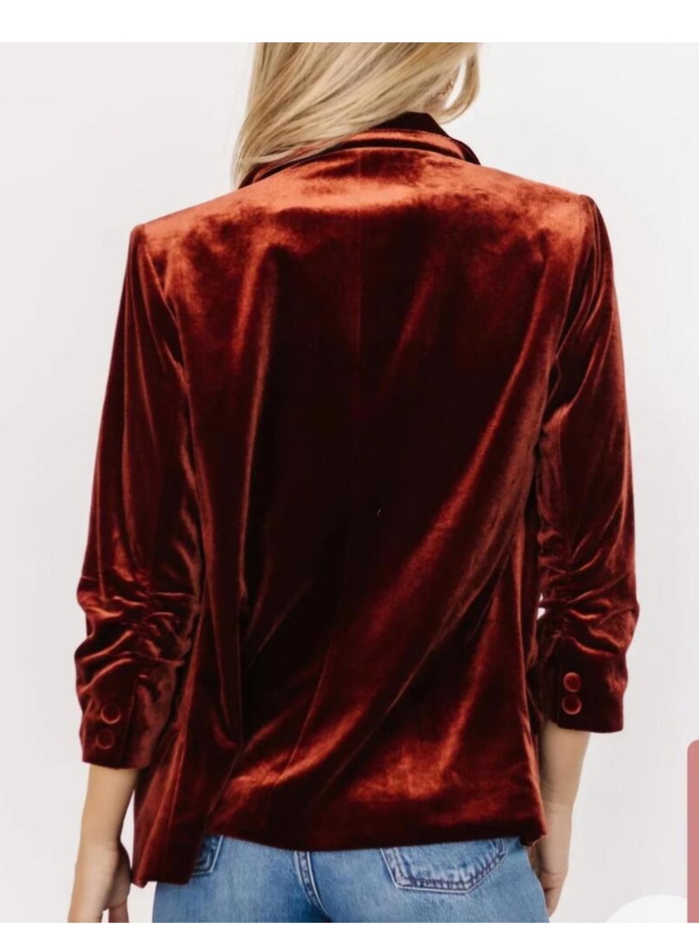 Baltic Born Brinton Velvet Blazer Cinnamon Size 2XL Burnt Orange Copper - Picture 2 of 8